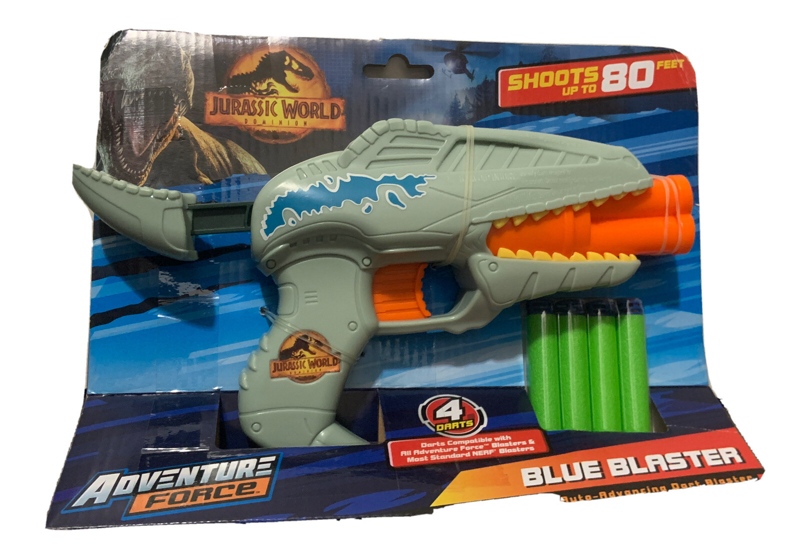 NEW Adventure Force Jurassic World Dominion Blue Blaster with 4 Darts NIB