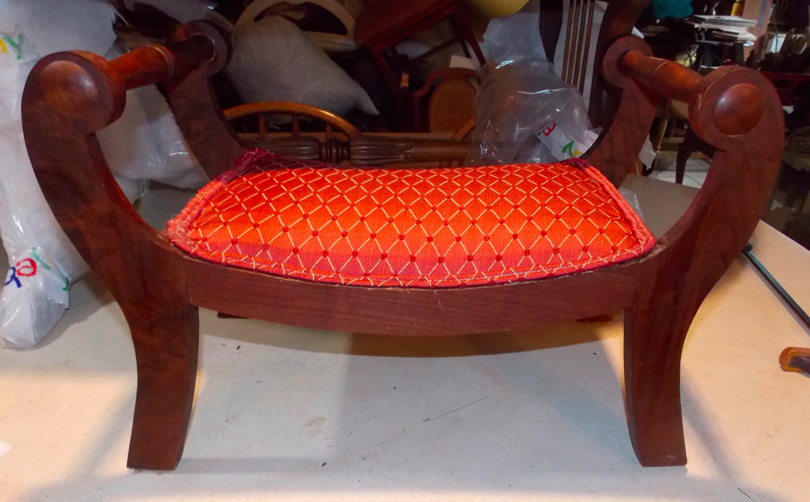 Solid Walnut Footstool / Stool (FS74)