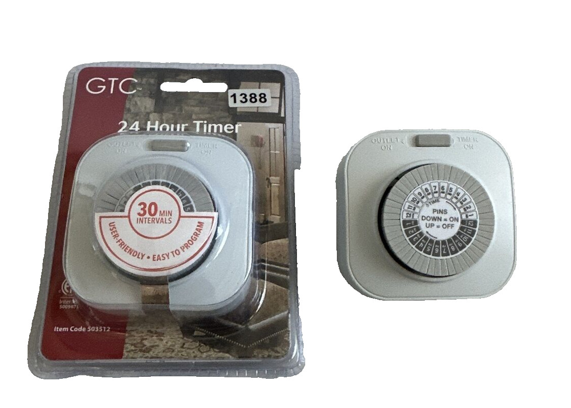 GTC Indoor 24-Hour Timer Up To 48 Daily On/Off Settings Lot Of Two
