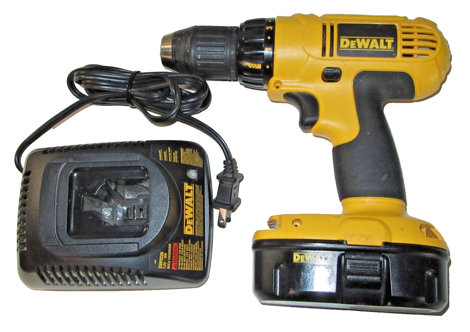 DEWALT DC970 18-volt 1/2-in Cordless Drill DC9098 Battery, Charger DW9226