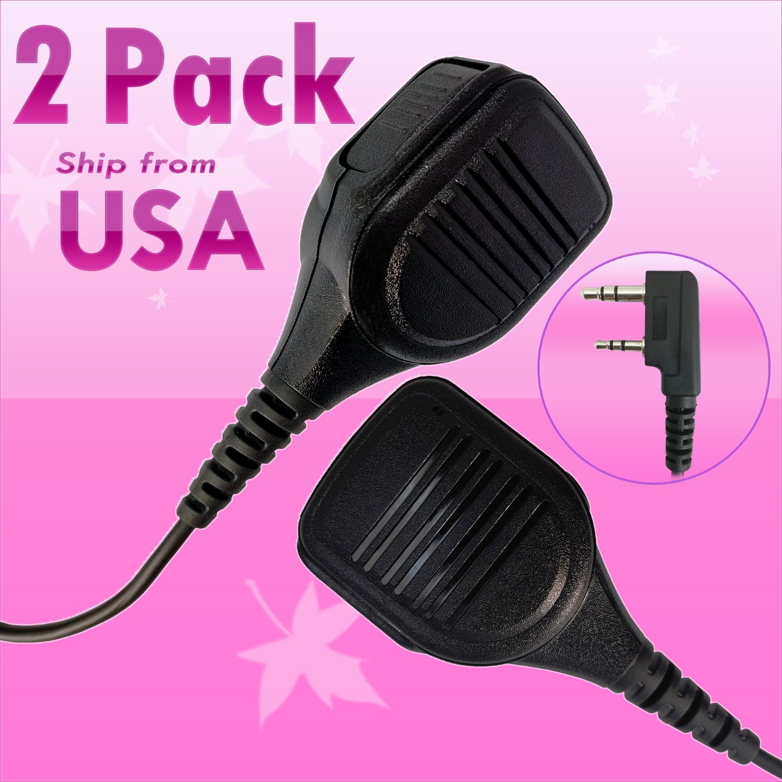 [2x] Walkie Talkie Shoulder Speaker Microphone for Baofeng UV-8R Retevis H-777
