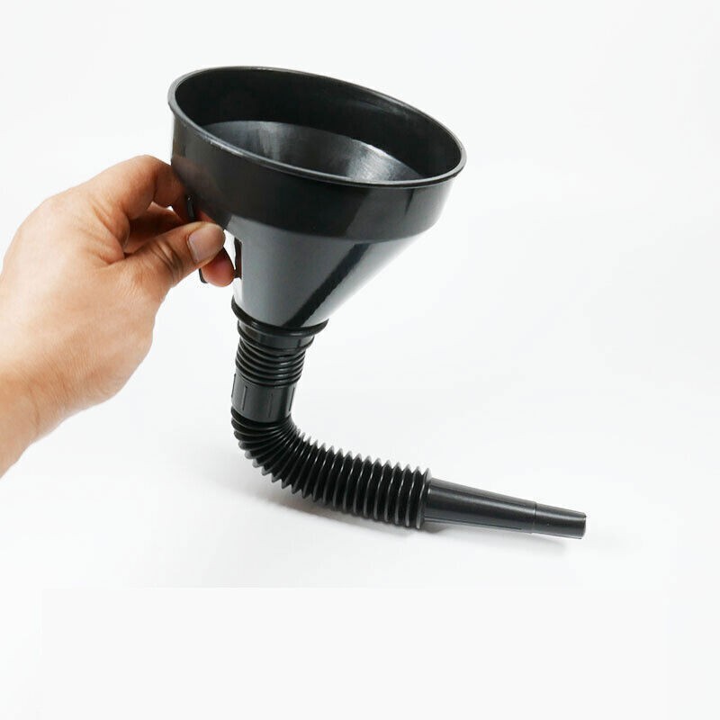 1* Auto Car Motorcycle Boat Flexible Large Funnel Oil Water Gas Fuel Spout Black