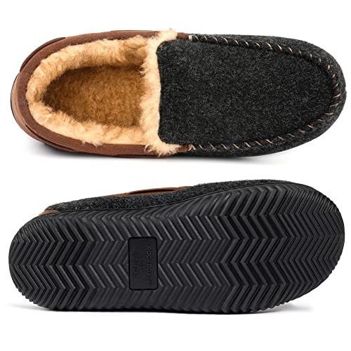 Men's Hearthfire Memory Foam Moc Slipper 10 Black