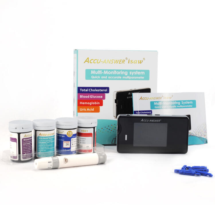 4-in-1 Blood Analyzer - Glucose/Hemoglobin/Uric Acid/Cholesterol Home Tester