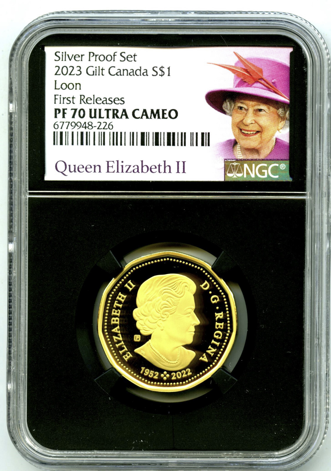 2023 $1 CANADA GILT SILVER PROOF LOONIE NGC PF70 QUEEN ELIZABETH REIGN LOON - FR