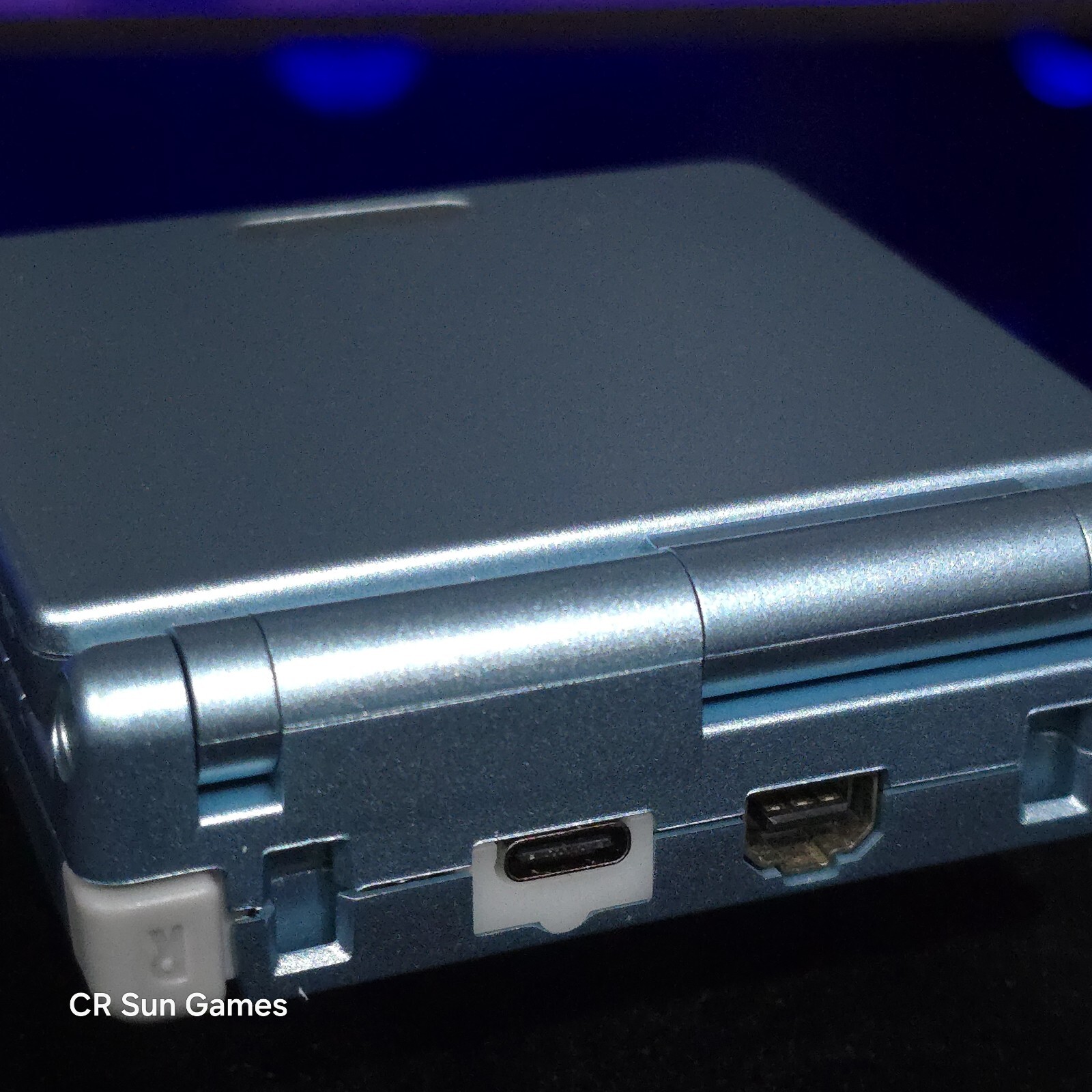Pearl Blue Nintendo Game Boy Advance GBA SP IPS V2 And USB-C Mod