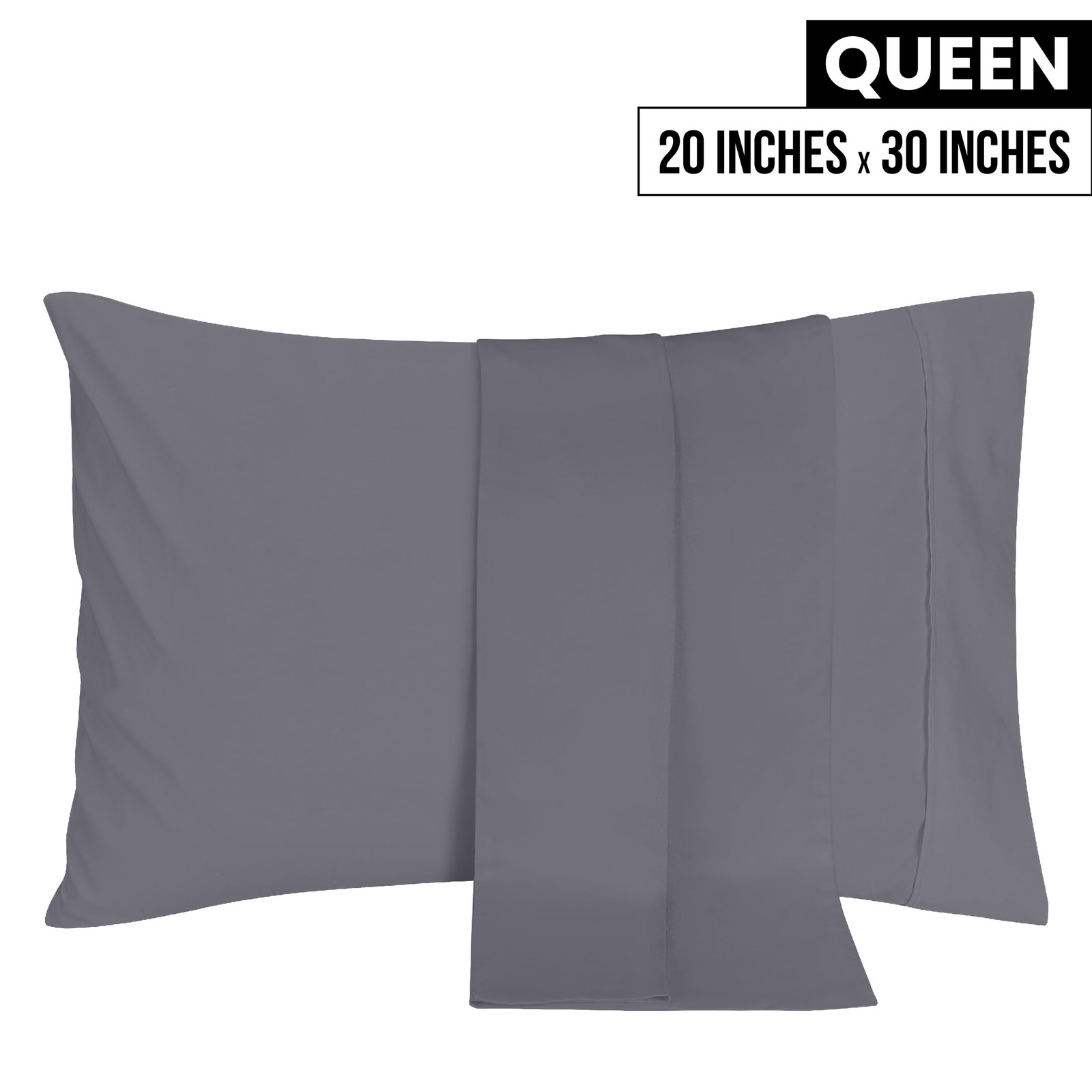 Bedding Queen Pillow Cases - 2 Pack - Envelope Closure - Soft Brushed Microfiber