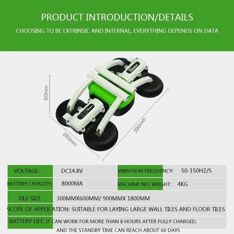 Handheld Floor Tile Artifact 14.8V Ceramic Tile Vibrating Machine R-98 Lithium