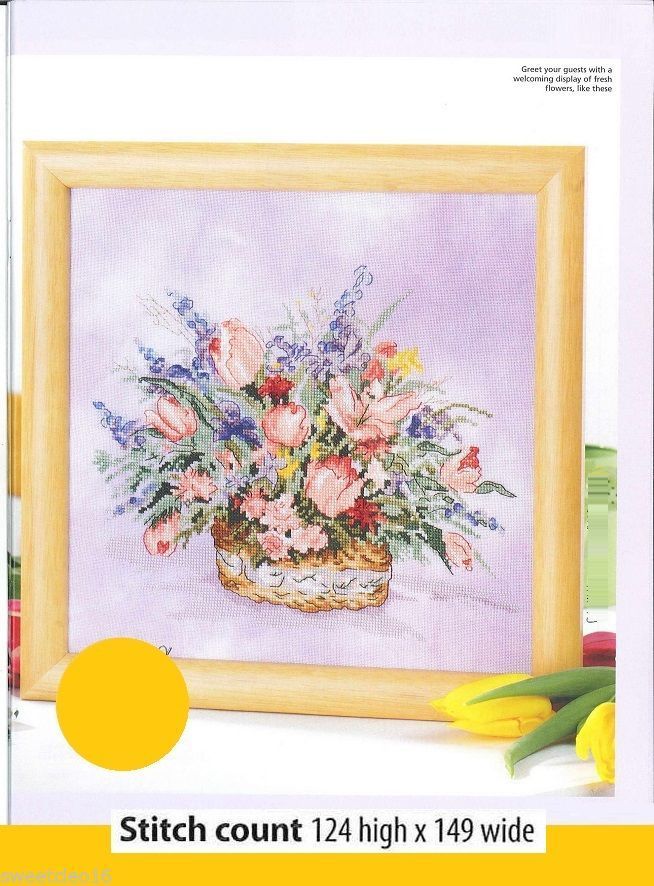 TULIP BASKET  CROSS STITCH PATTERN  ONLY   ALS - EU