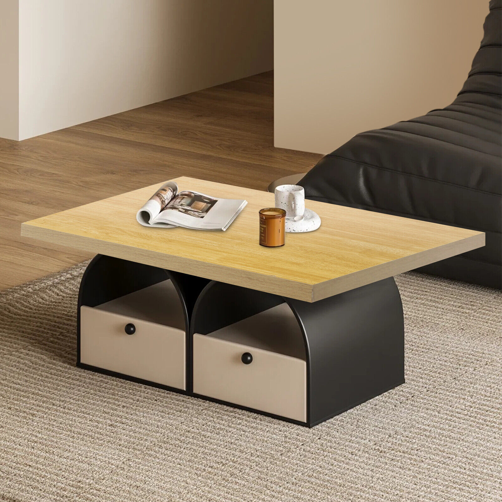 Plywood Rectangular Tabletop 75 × 60 × 3.5 cm Wood Color 35mm
