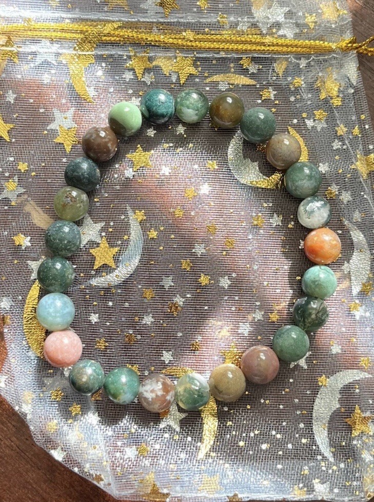 Ocean Jasper Beaded Bracelet 18cm