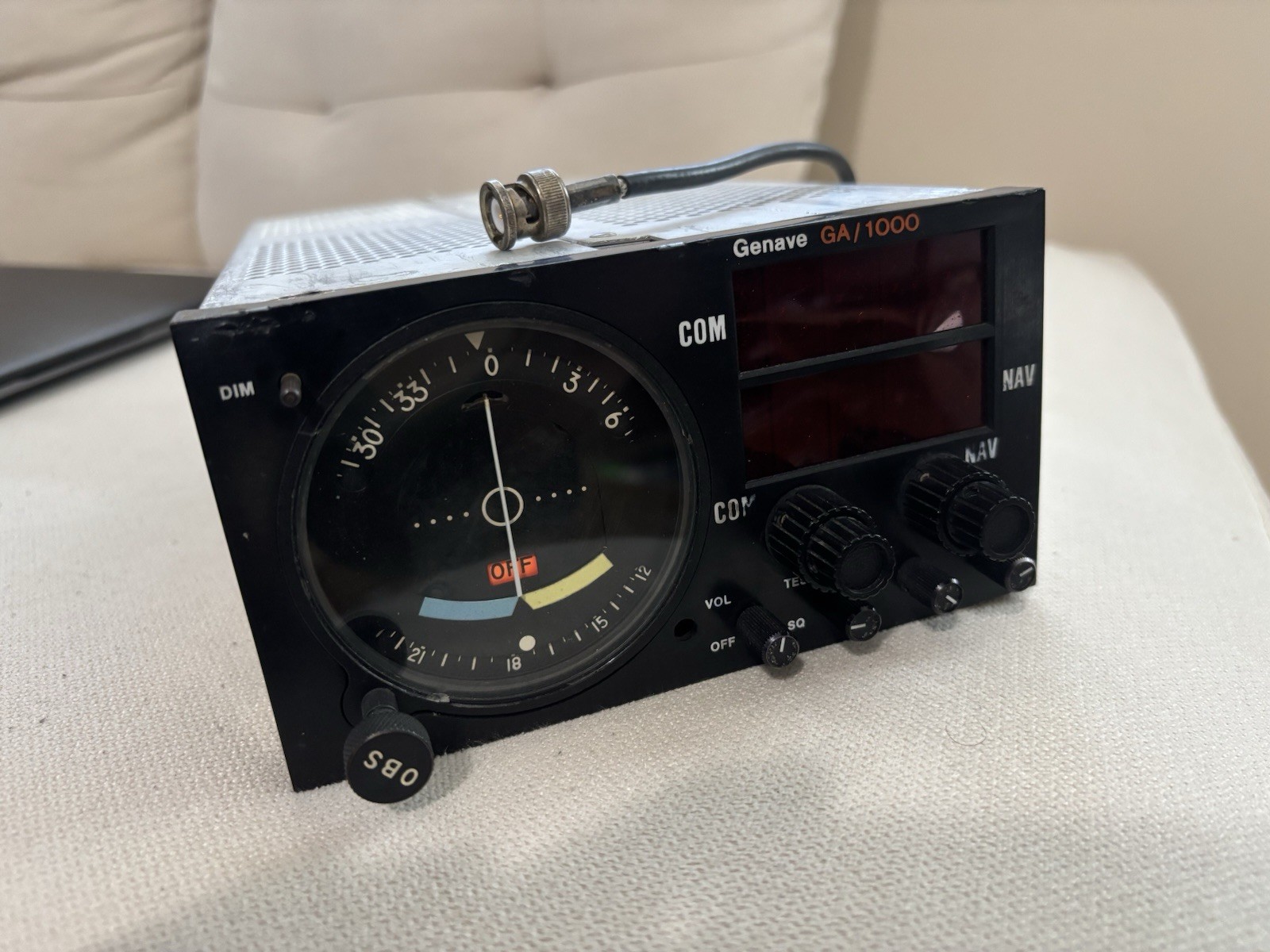 Genave GA-1000 Aircraft COM/NAV Radio w/ CDI – Powers On – Untested