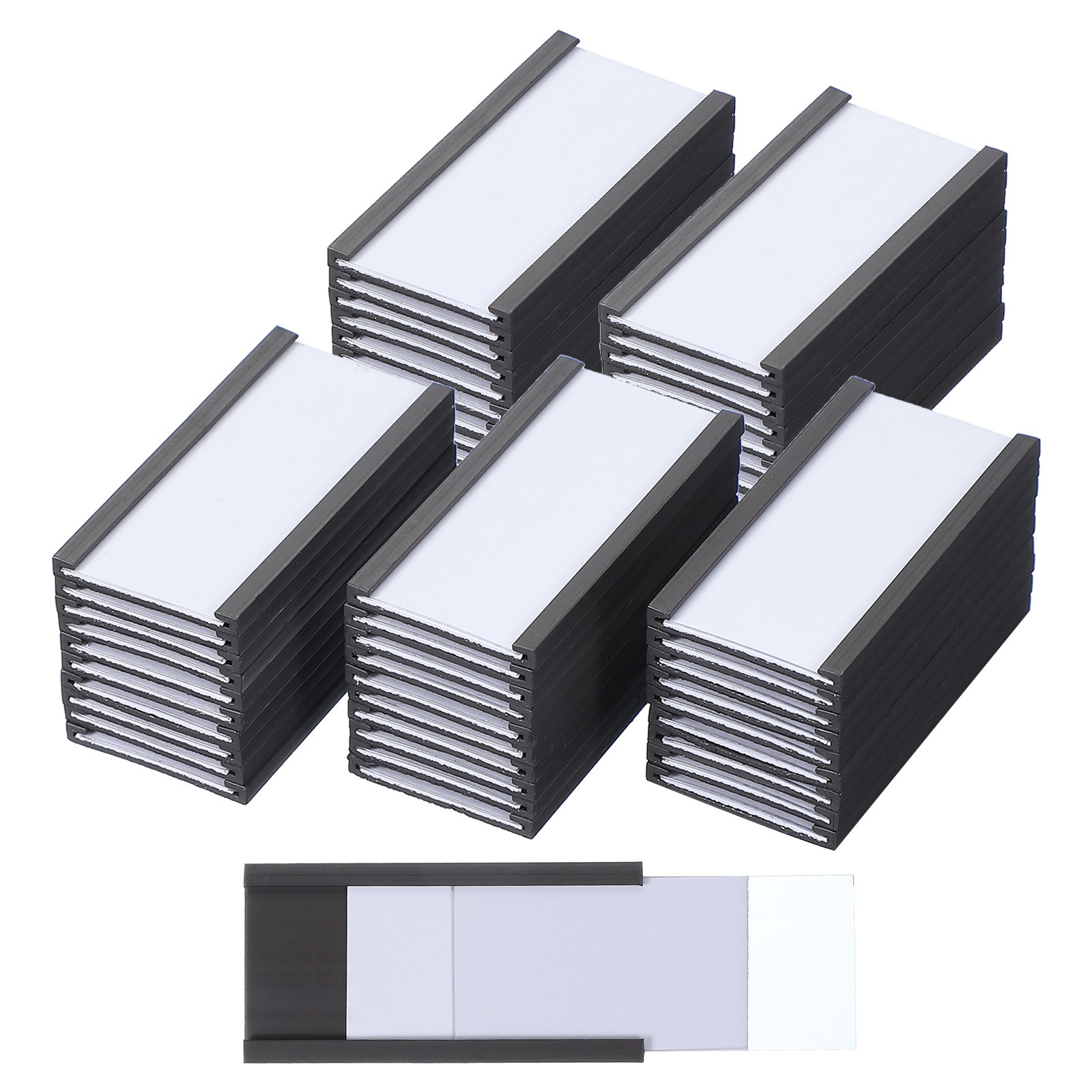 50Pcs 1.97"x0.98" Magnetic Label Holders Rubber Magnetic Data Card Holders