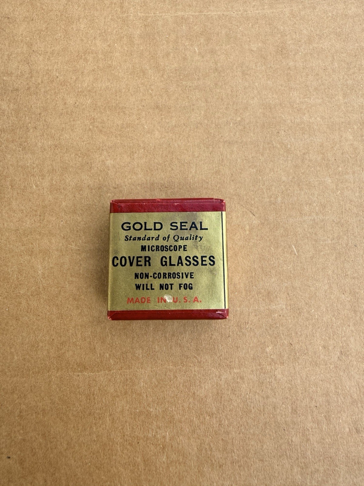 Vintage Gold Seal Microscope Cover Glass 7/8 Square Thin 50 Pc. USA Sealed New!