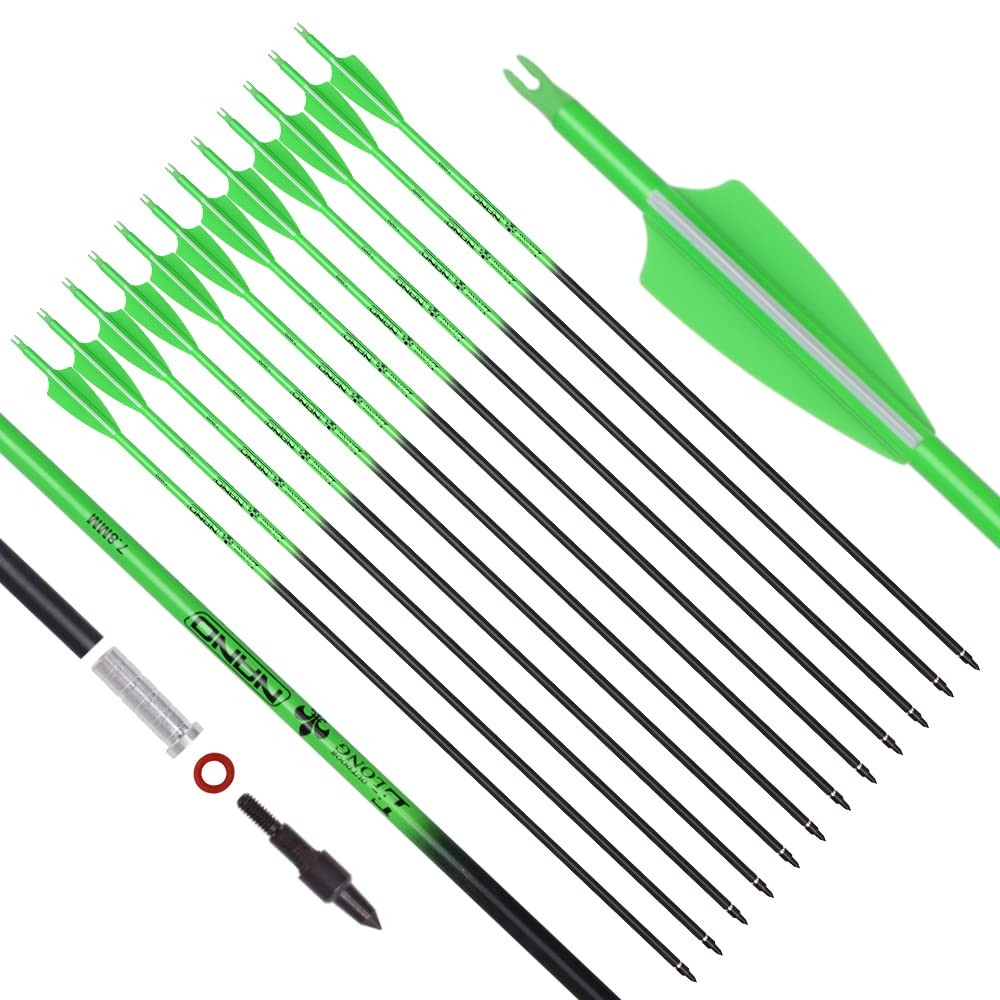 Carbon Arrow Archery 26inch Hunting Target Practice Arrows for 26 inch green