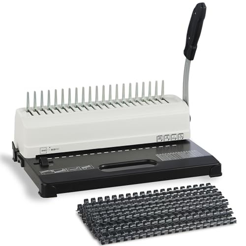 Binding Machine, 19-Hole, 450 Sheets, Comb Binder Machines with 100 PCS 1/2"