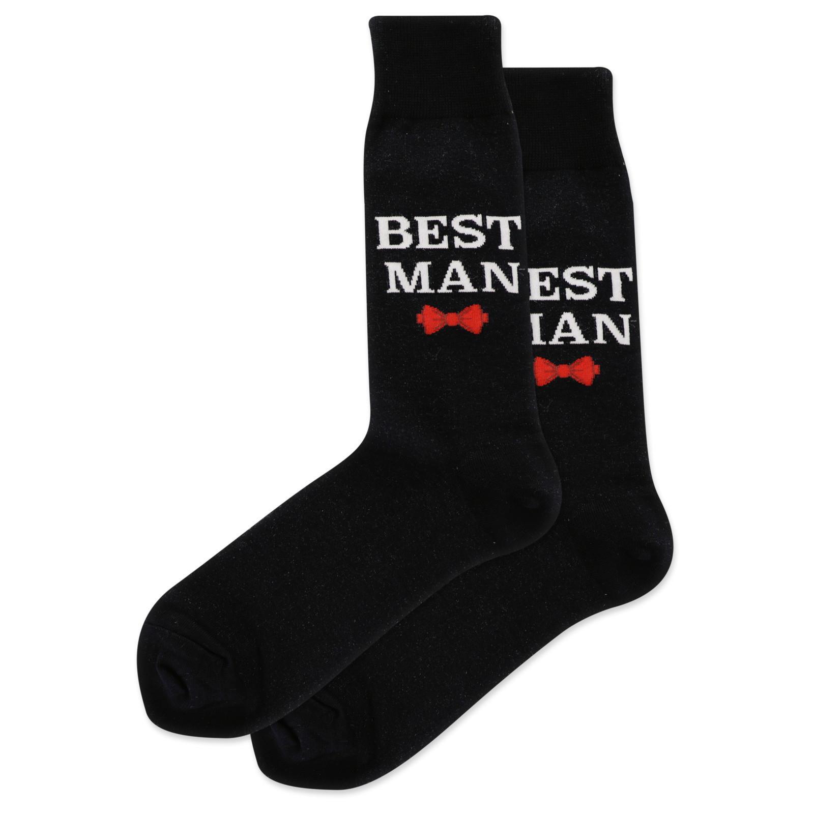 Hotsox Best Man Socks, Black, 1 Pair, Men Shoe 6-12.5