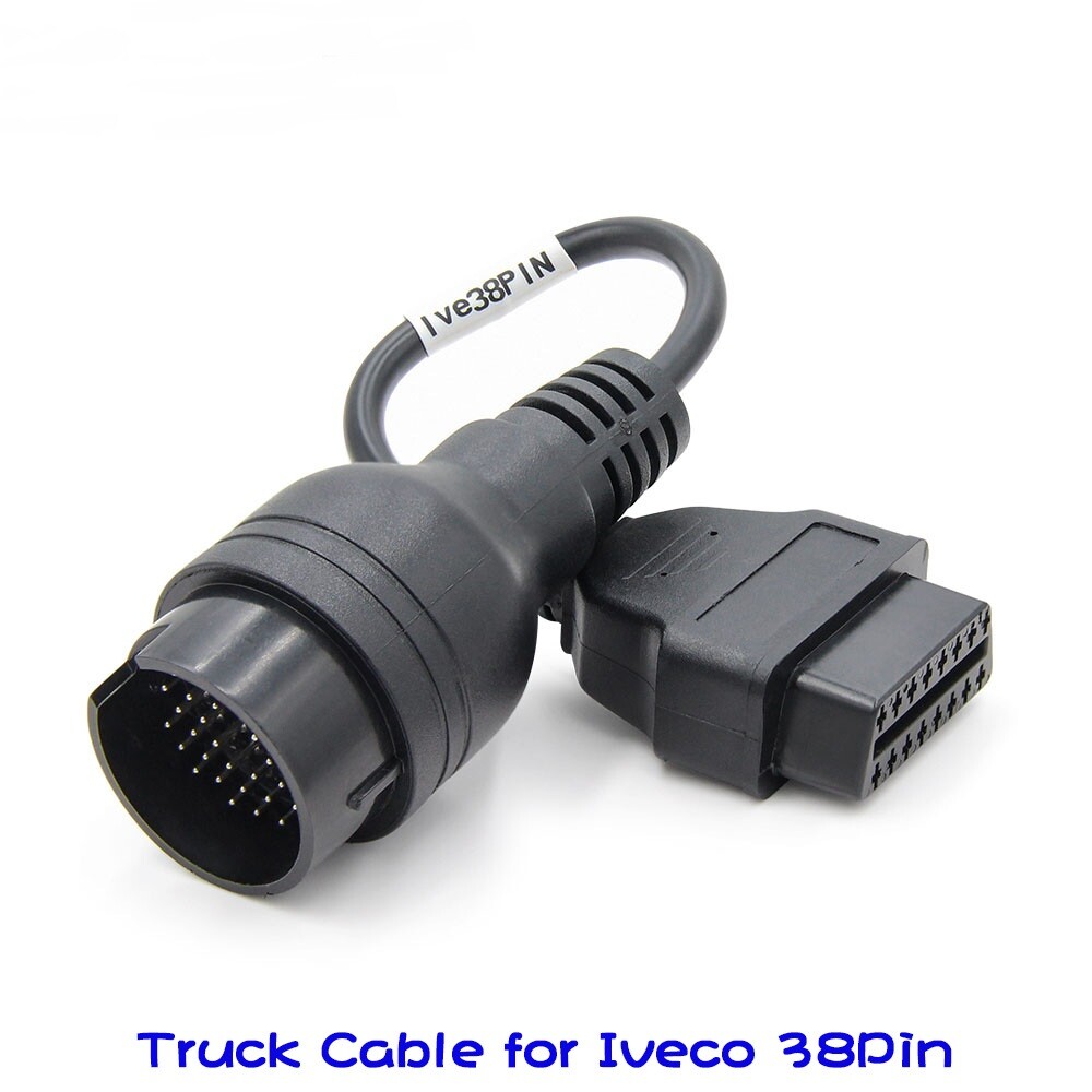 For Iveco Truck 38 Pin to 16 Pin Adapter Connector OBD2 Cable Female OBDI OBDII