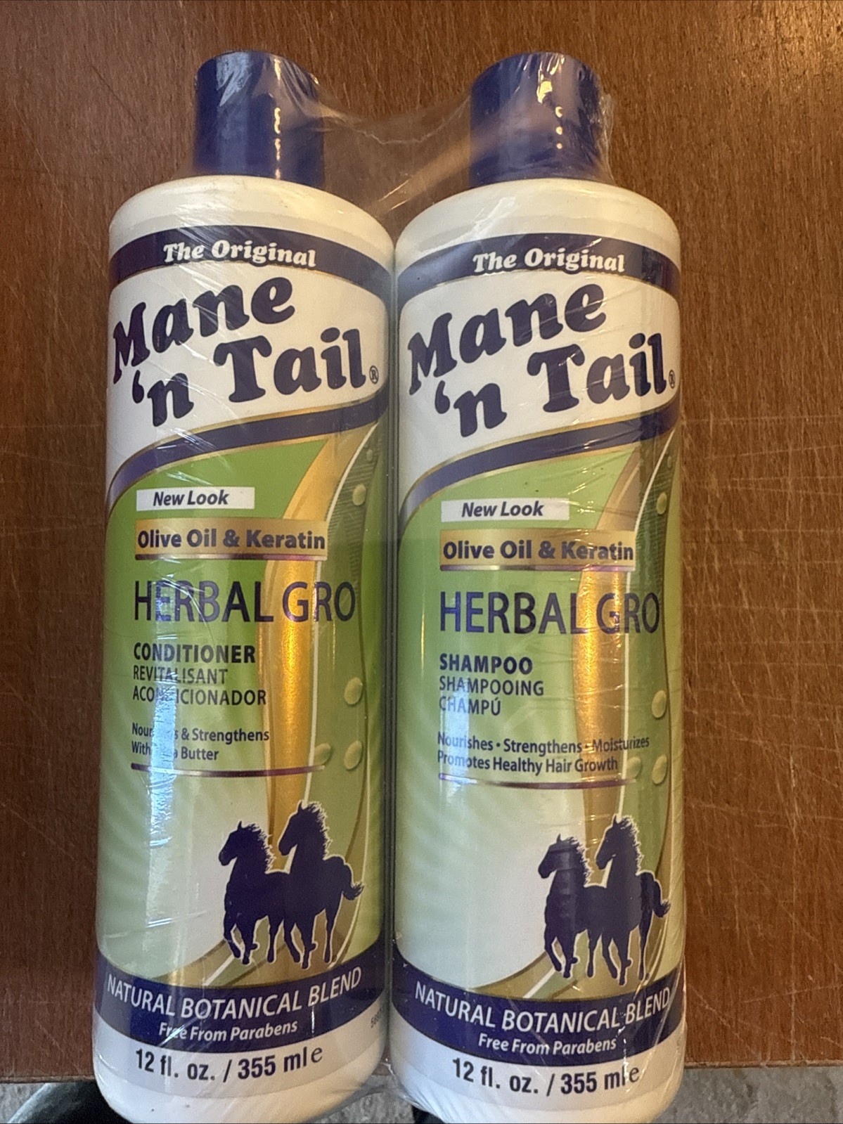2 Pack Mane N Tail Olive Oil Herbal Gro Shampoo & Conditioner, 12 Oz Each New!