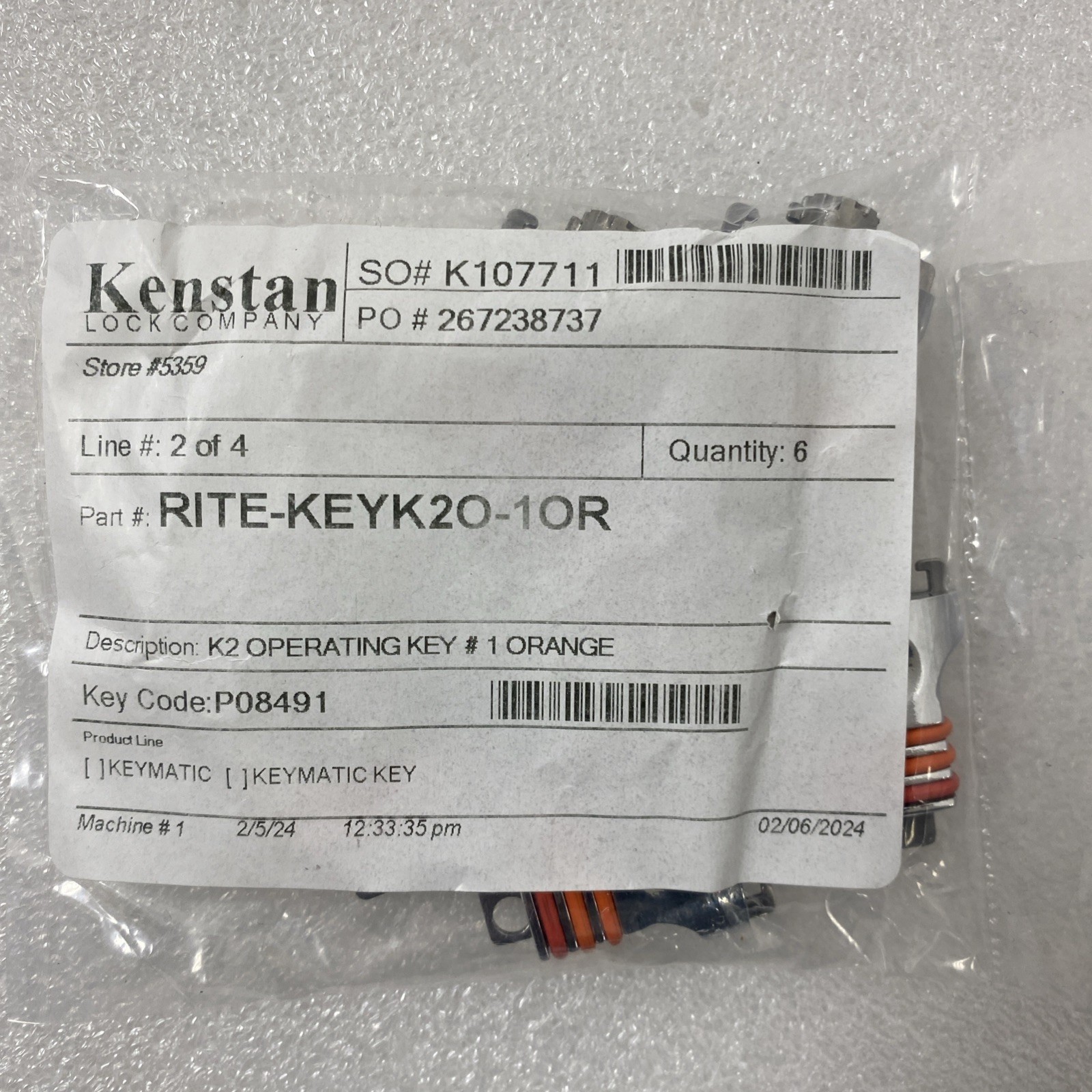 🔐 Kenstan K2 Ratchet Tubular Keymatic Lock Set Bundle Keys + Core + CHANGE KEY