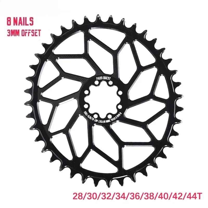 8-nails 3mm Offset Direct Mount Road 28T-44T Mountain Bike Oval Chainrings