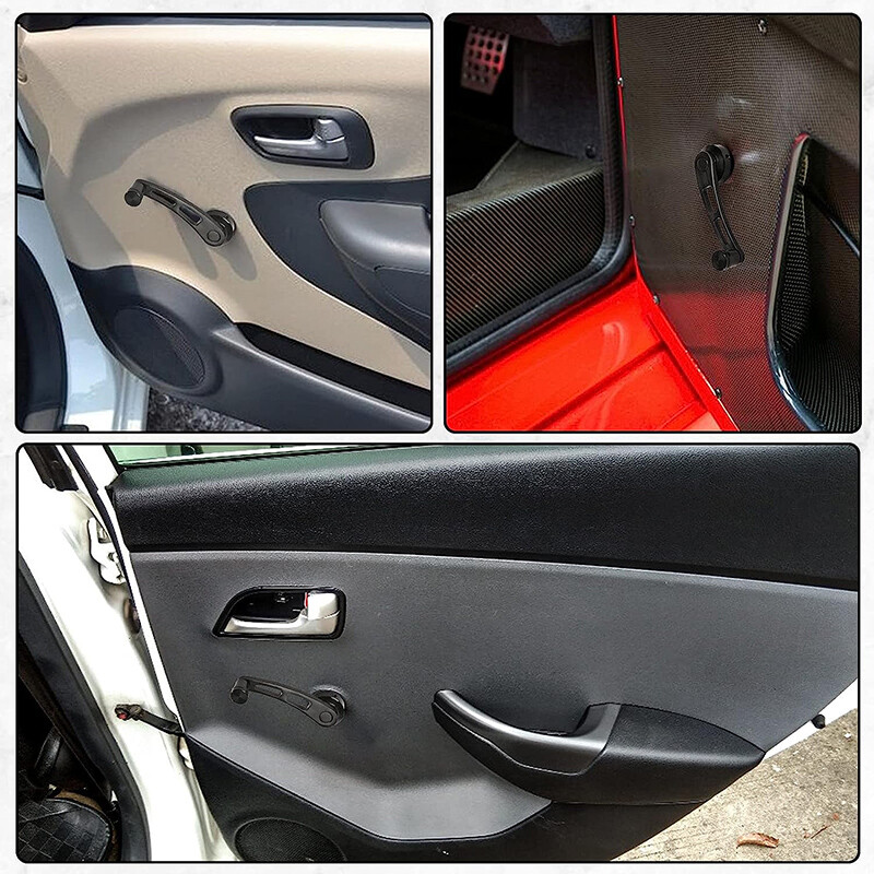 Set Black Window Winder Crank Car Manual Door Handle For Honda Civic 1984-2000