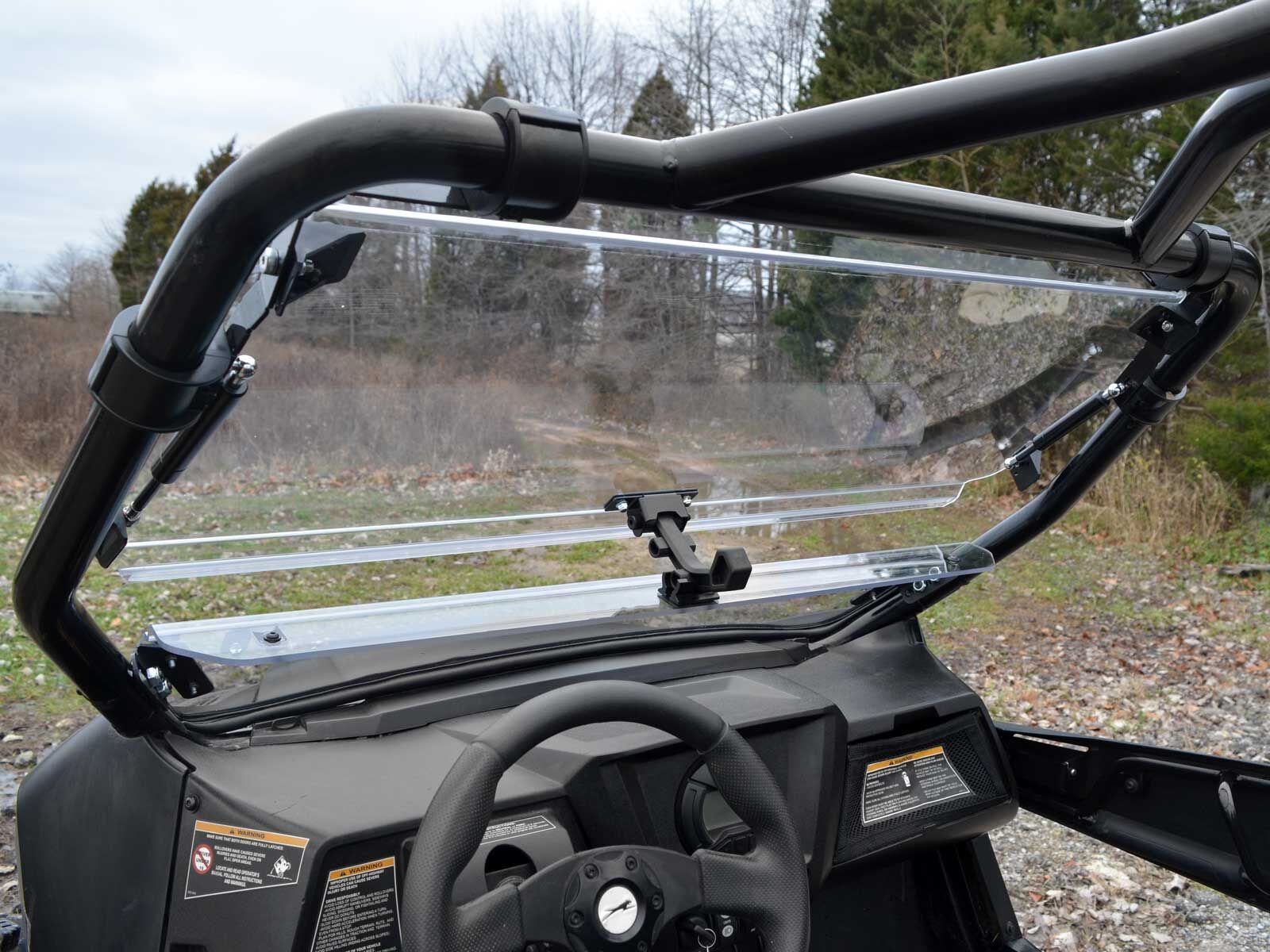 SuperATV Scratch Resistant Flip Windshield for Arctic Cat Wildcat Trail (2014+)
