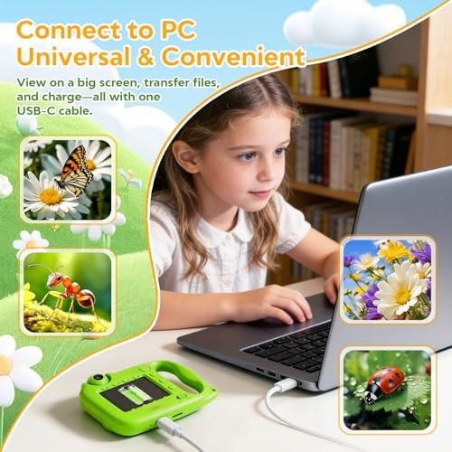 Microscope for Kids, 1000X Handheld Digital Microscope with 2.4" IPS Screen,...