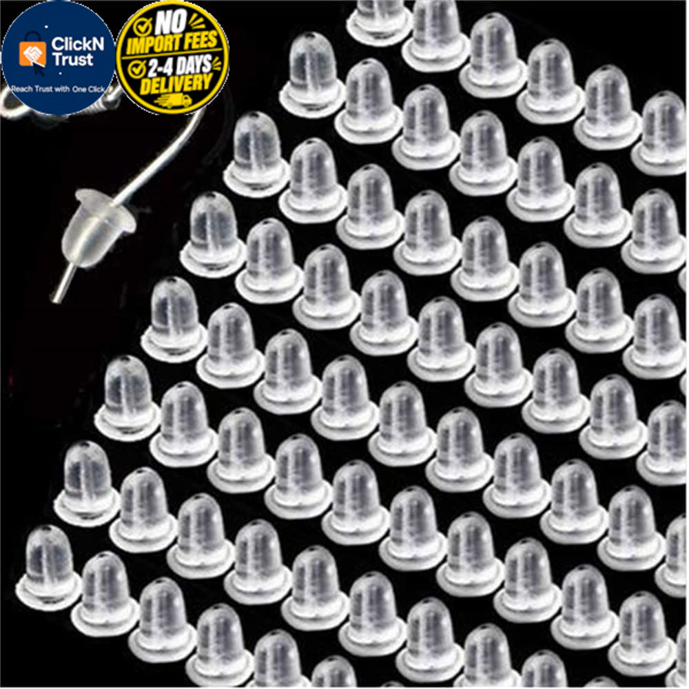 Silicone Earring Backs Replacements 100 Count (Pack of 1), 100pcs backs
