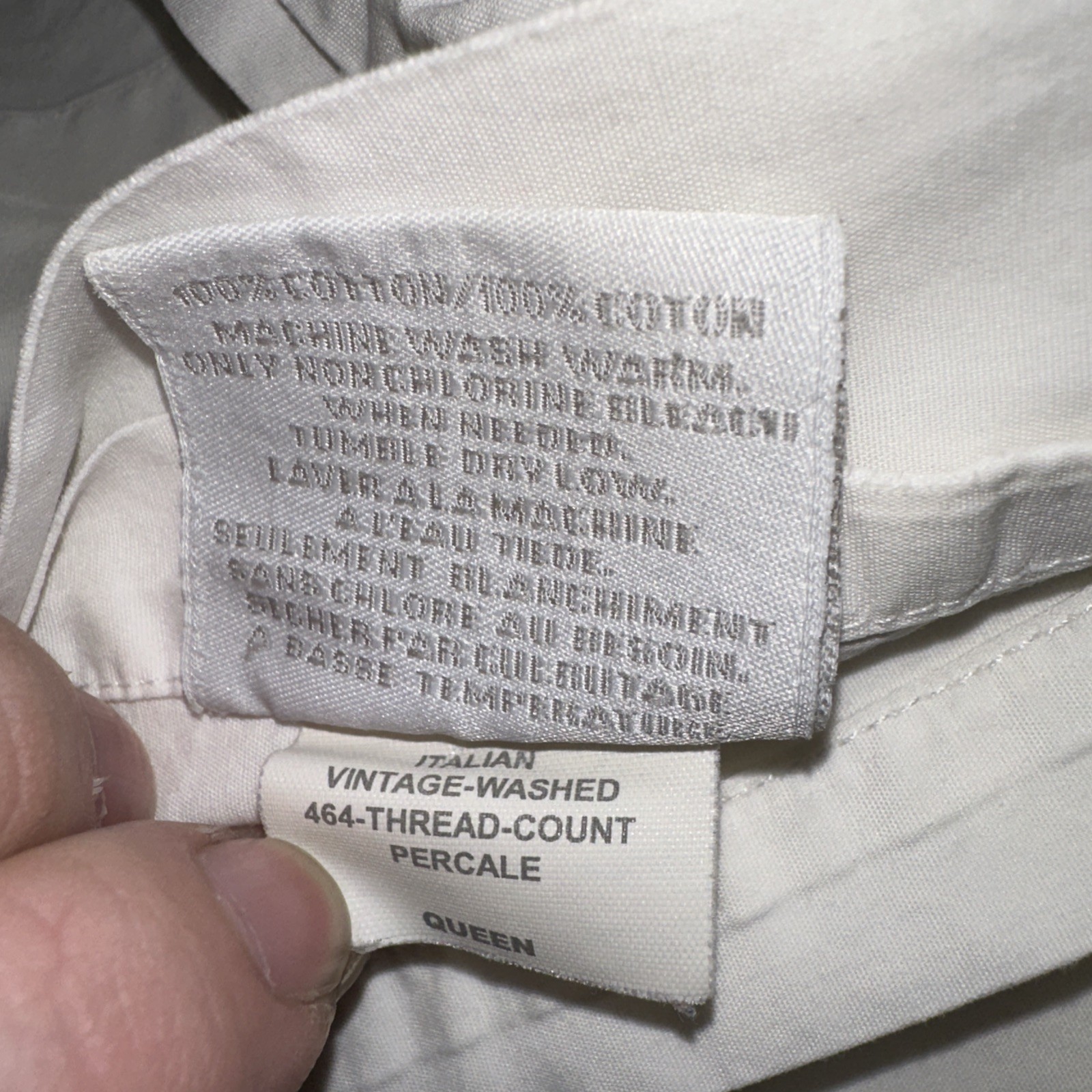 Restoration Hardware Pisolo 464 Thread Count White Queen Flat Sheet Dust Bag