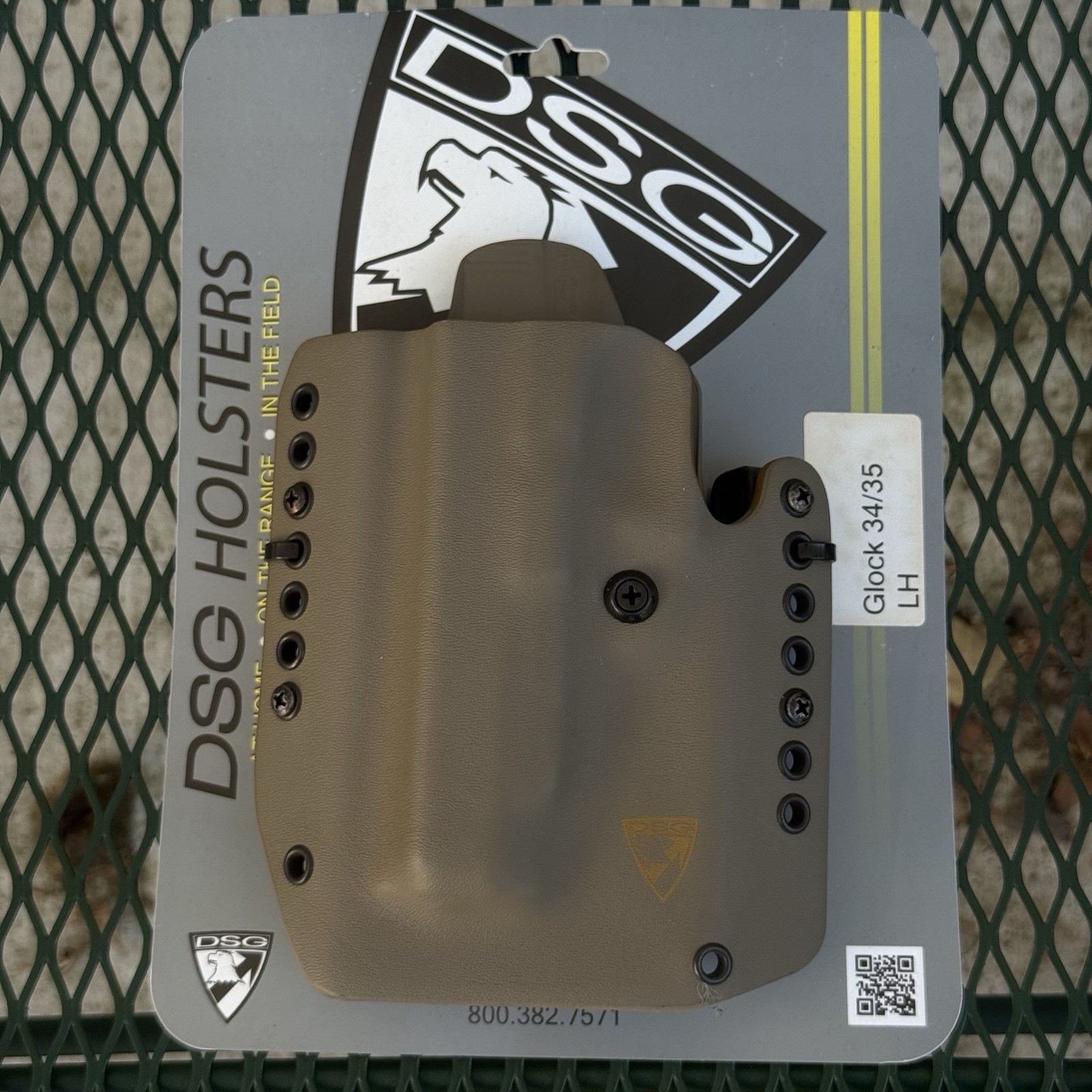 DSG Arms Tan Kydex Holster For Glock 34 35 OWB Left Handed LH NEW G34 G35