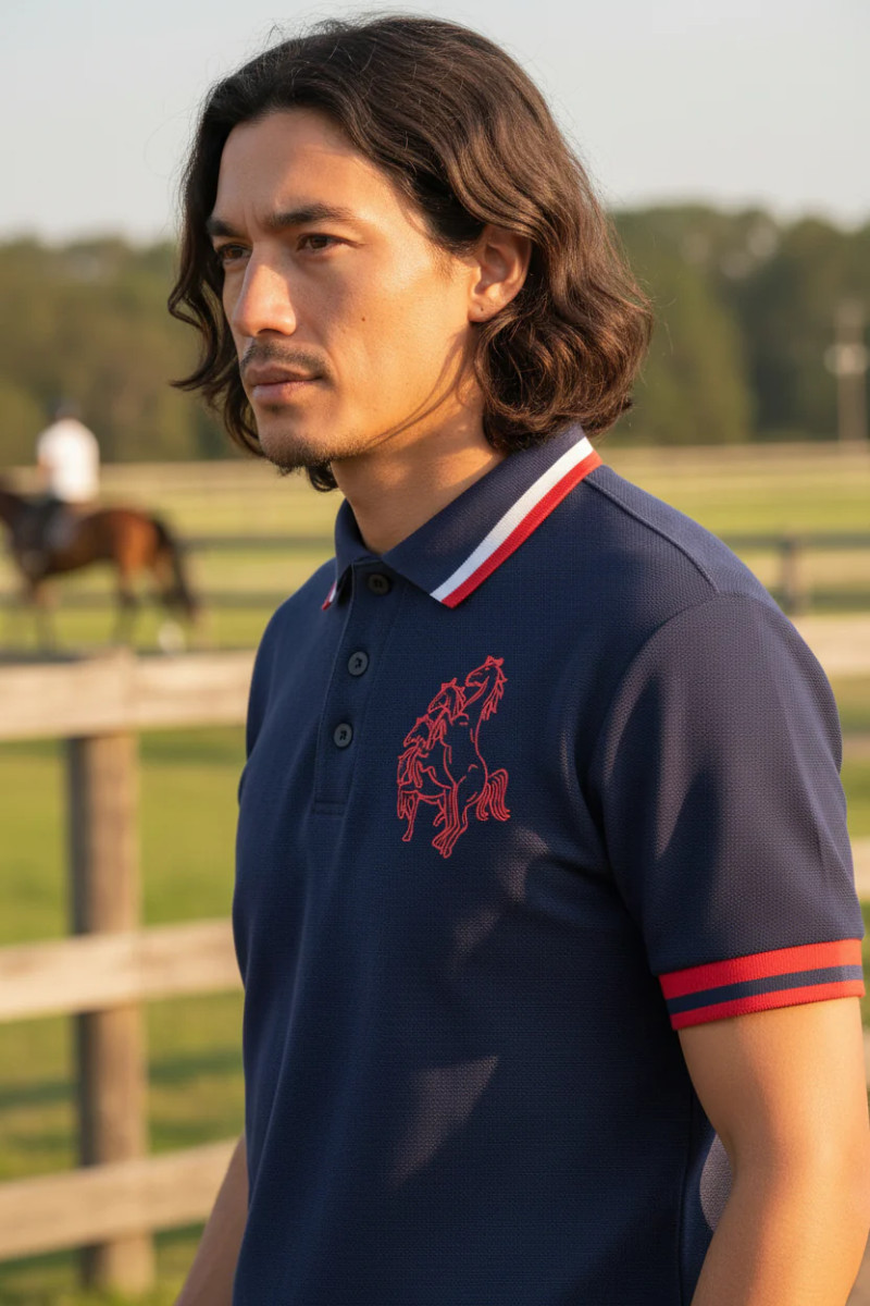 Quadriga [LINKA] Men's Mesh Polo Shirt (3-Button)
