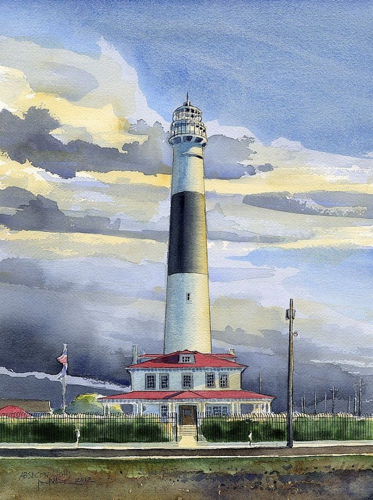 Absecon Lighthouse, Atlantic City, New Jersey. James Mann Watercolor Notecards