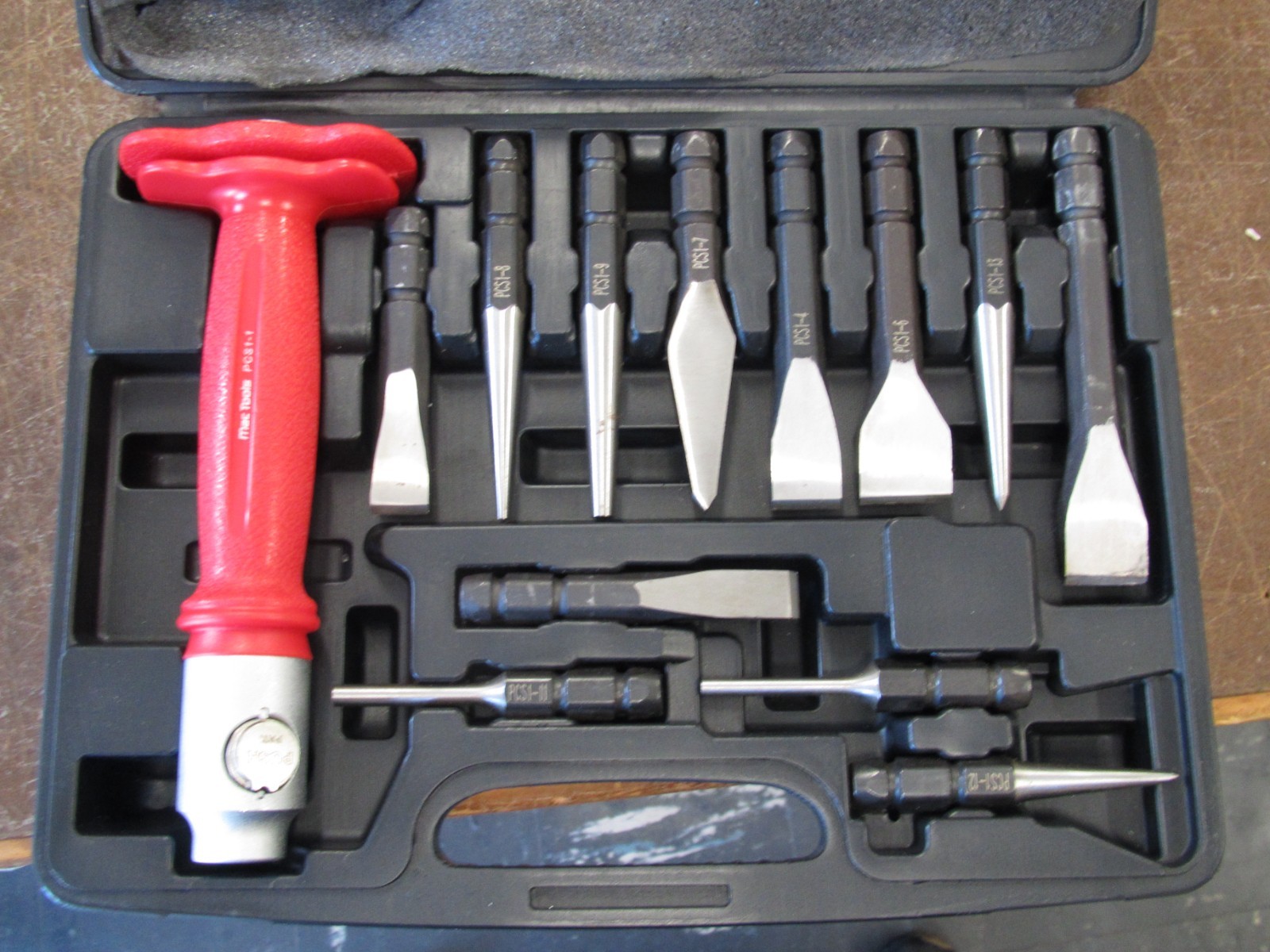 MAC Tools PCS1000K PCS1-1 13pc Interchangeable Punch & Chisel Set W/Case NICE!!