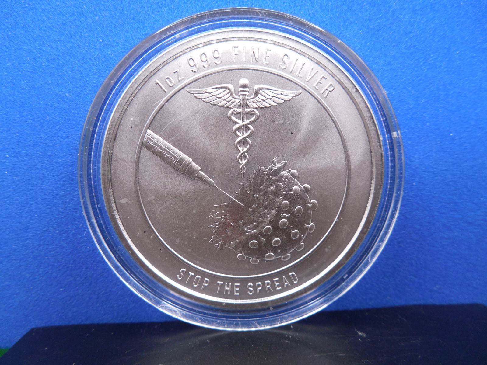 ENVELA .999 Fine Silver  "Stop The Spread" 1 oz. Round ~ 1 piece