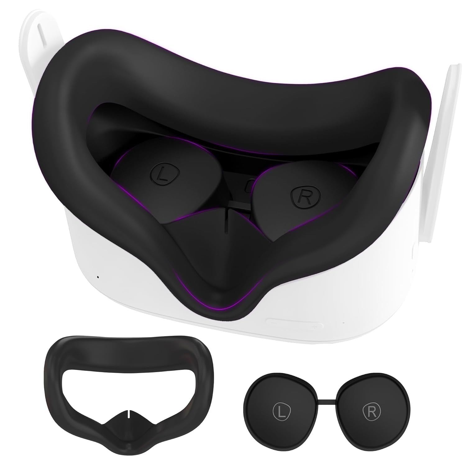 Silicone Face Cover for Meta Quest 2 Standard Facial Interface with Lens Cover W