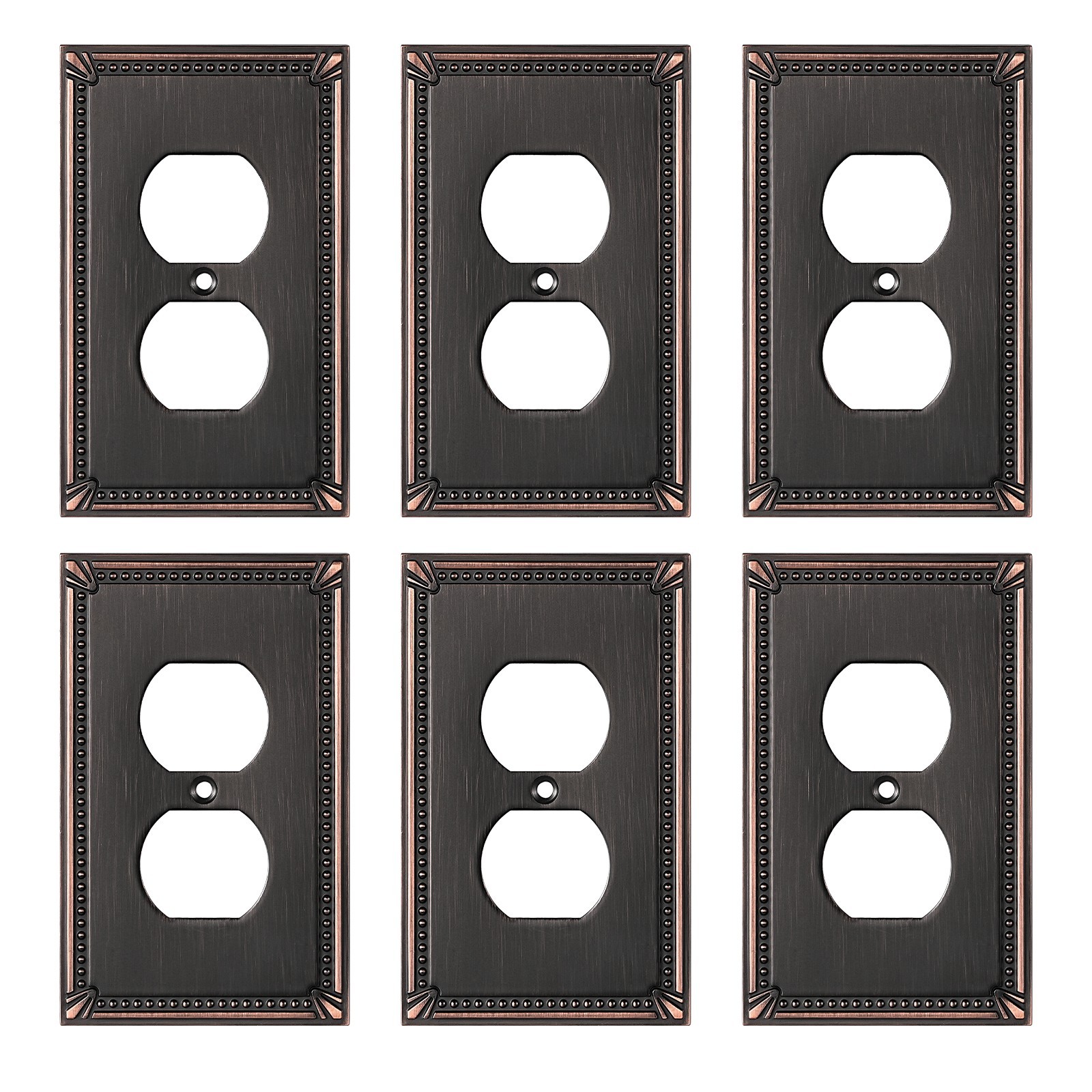 DEWENWILS Wall Plate Switch Plate Outlet Cover, Aged Bronze Light Switch 6 Pack