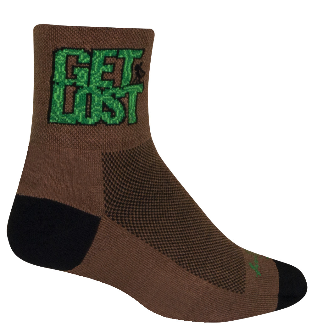 Socks - SockGuy - Get Lost Brown L/XL 3" Classic Cycling/Running NEW