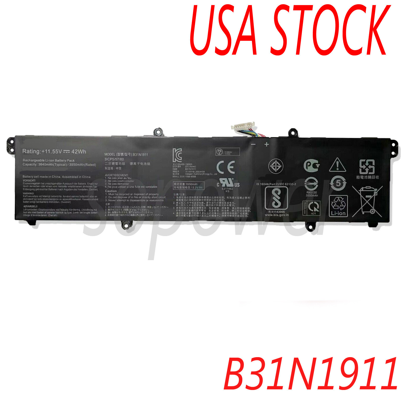 B31N1911 battery for Asus Vivobook M1502IA Series B31N1911, C31N1911 Battery
