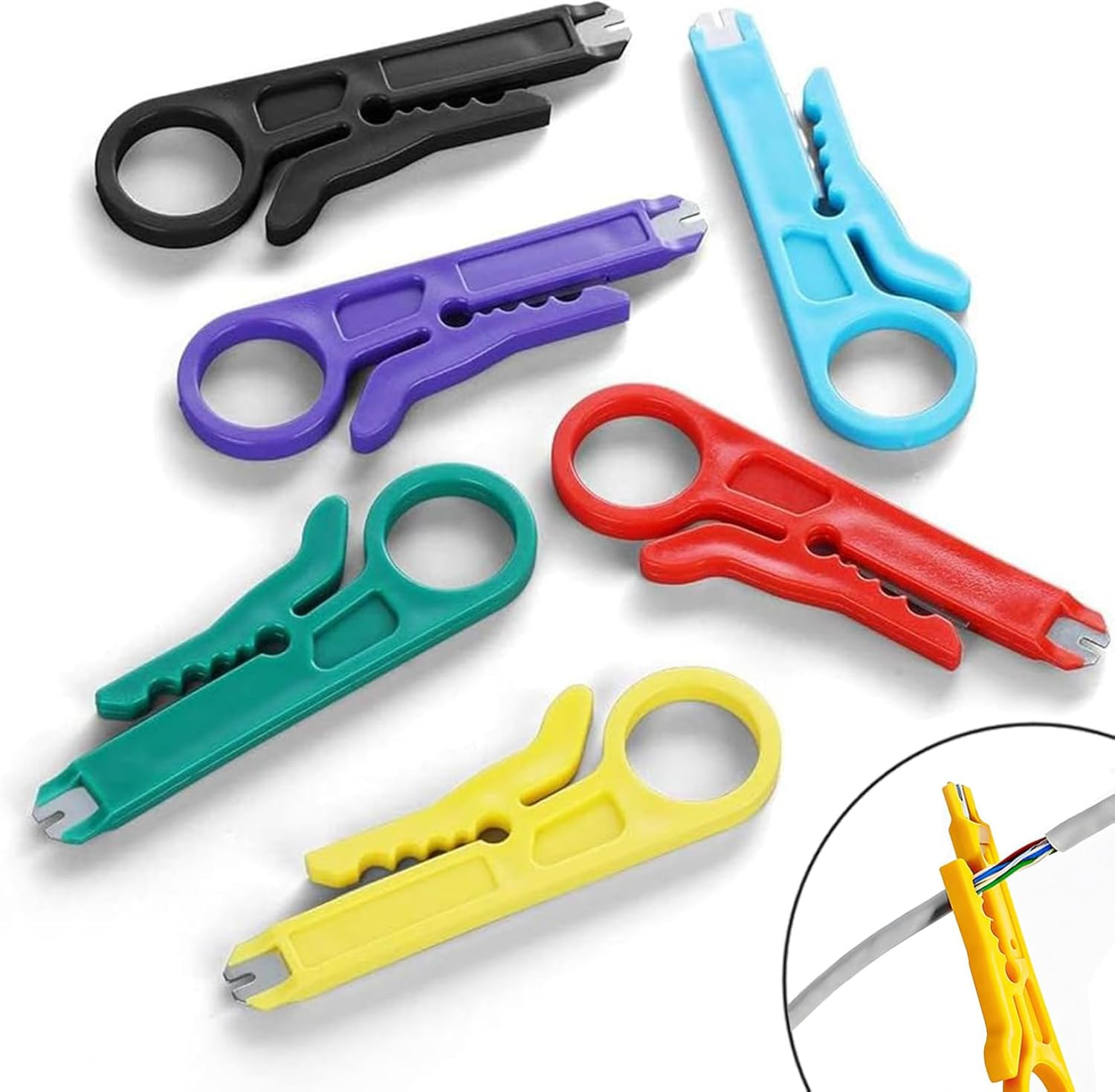 Small Wire Stripper, 6 Pcs Network Cable Stripper, Wire Cutter Knife Punch down