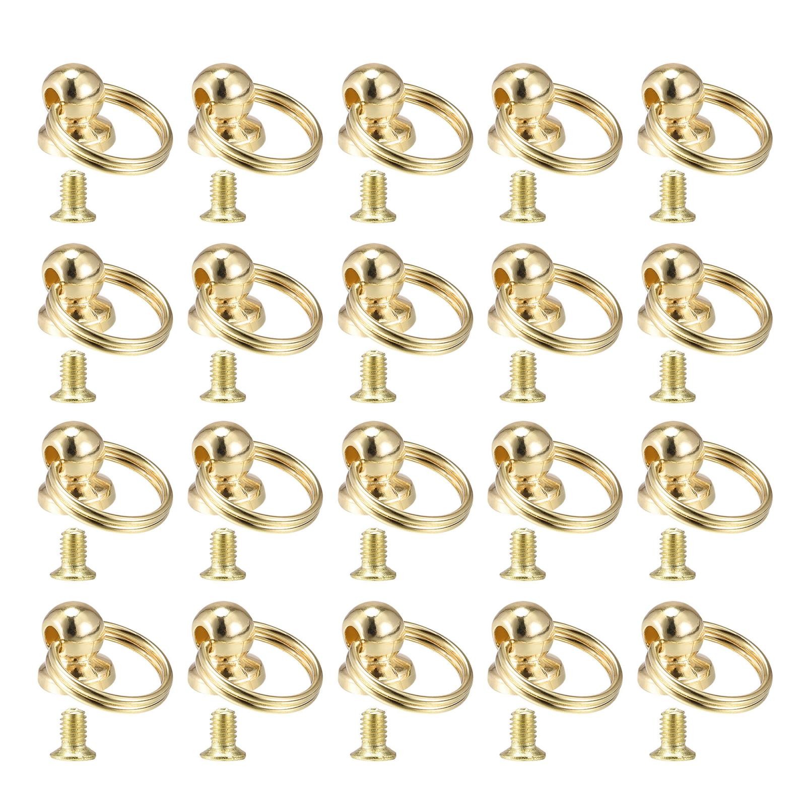 0.5" Round Button Head Pin Rivets Screw Behind Zinc Gold Alloy 20pcs