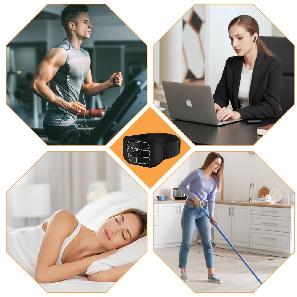 10 Modes EMS Abdominal ABS Muscle Stimulater Training Toner Workout Fitness Belt