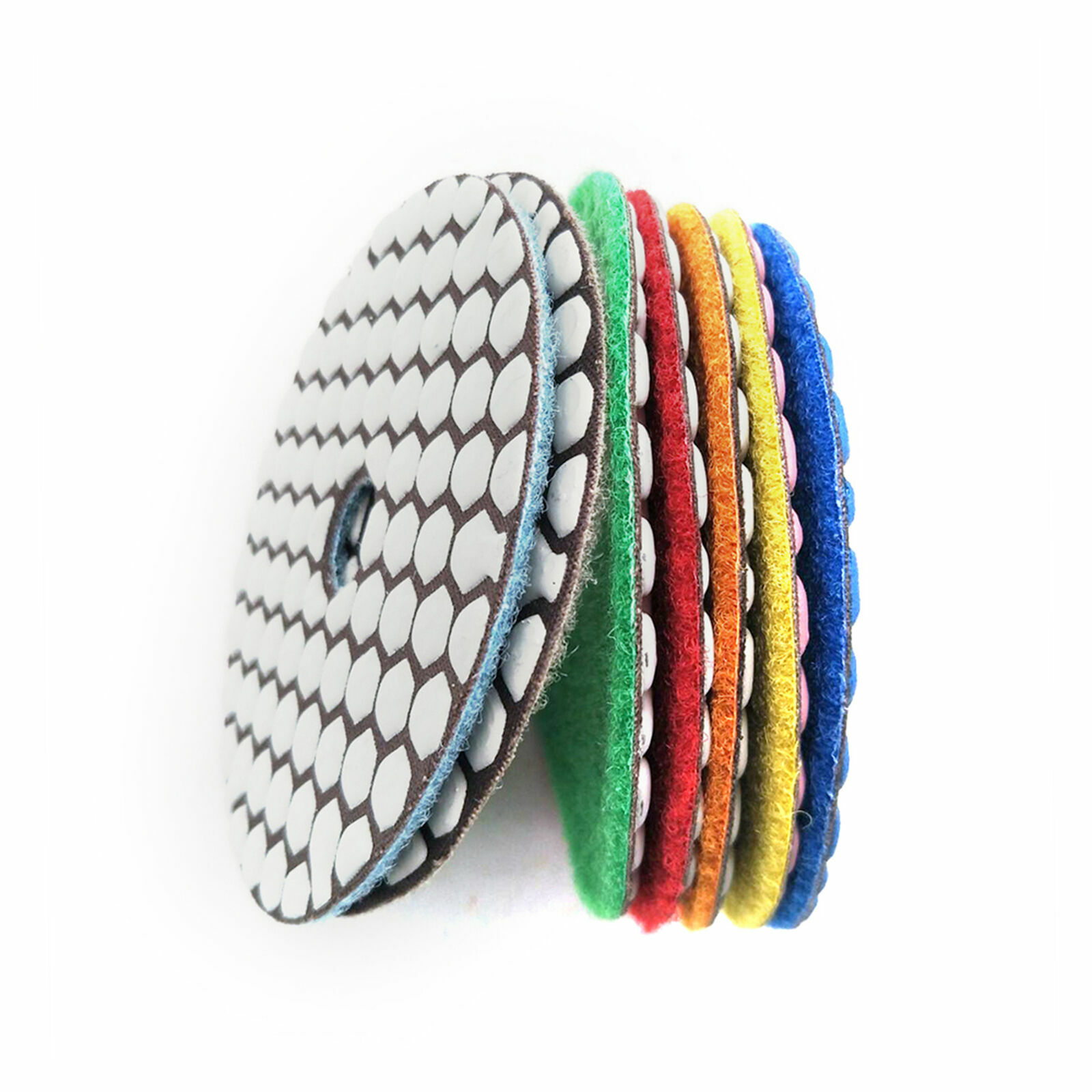 5 Inch Dry Diamond Polishing Pad 5 Step For Granite Concrete Marble Stone Glass