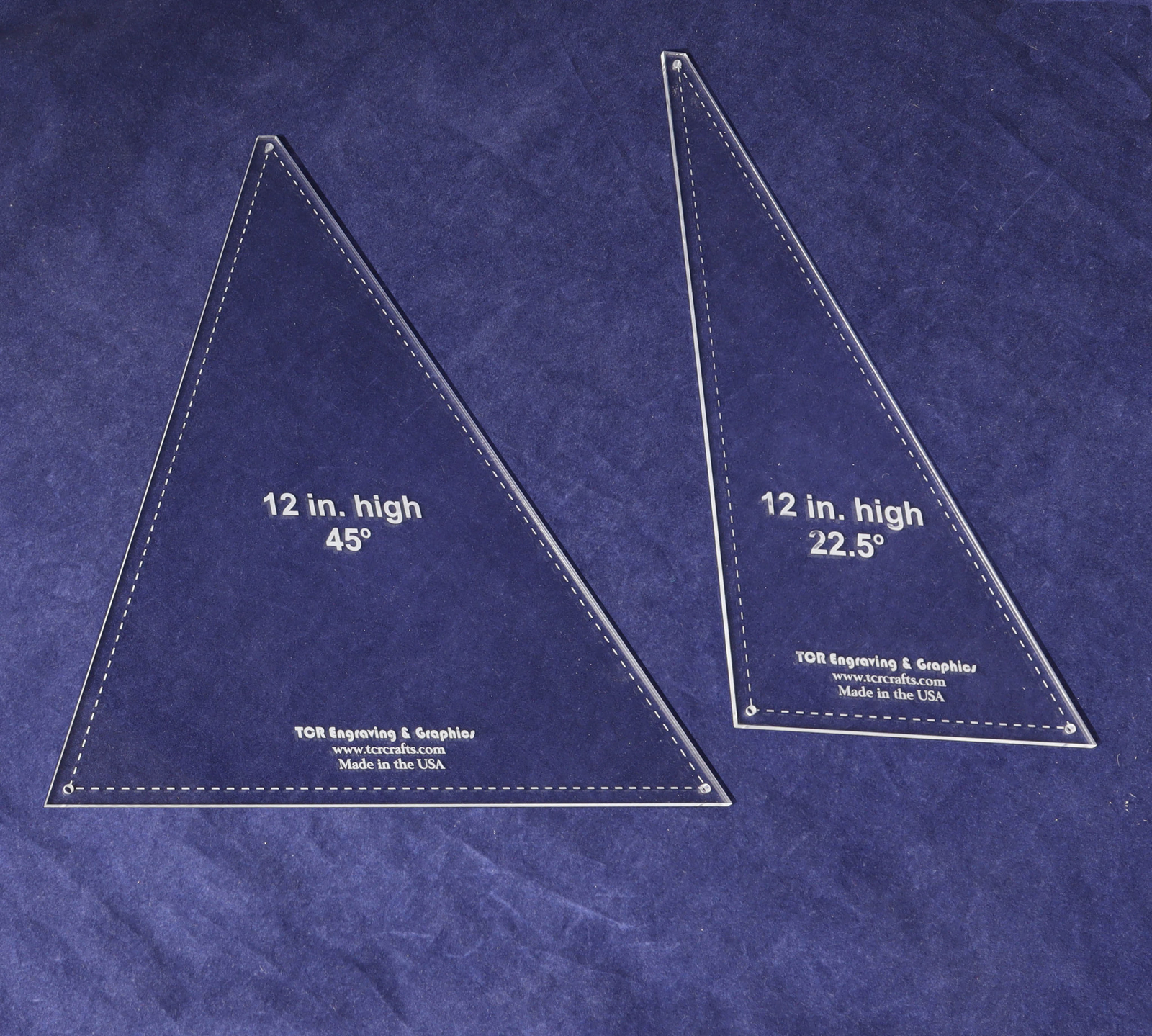 Quilting Templates -2 Piece Triangle Set -1/8 inch thick acrylic