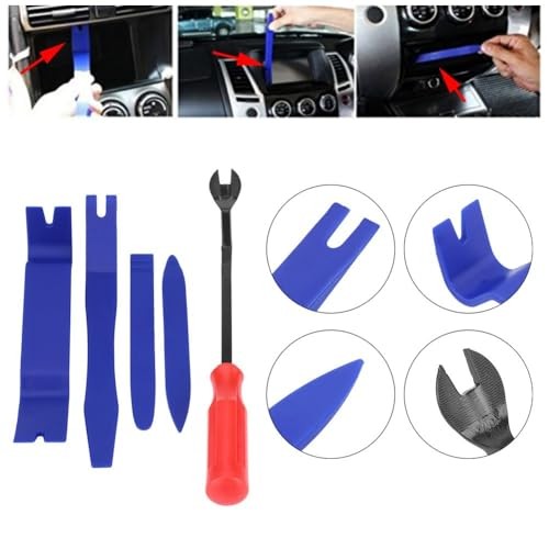 5 Pcs Auto Trim Removal Tools Set – Plastic & Metal Panel Clip Pry Tool for