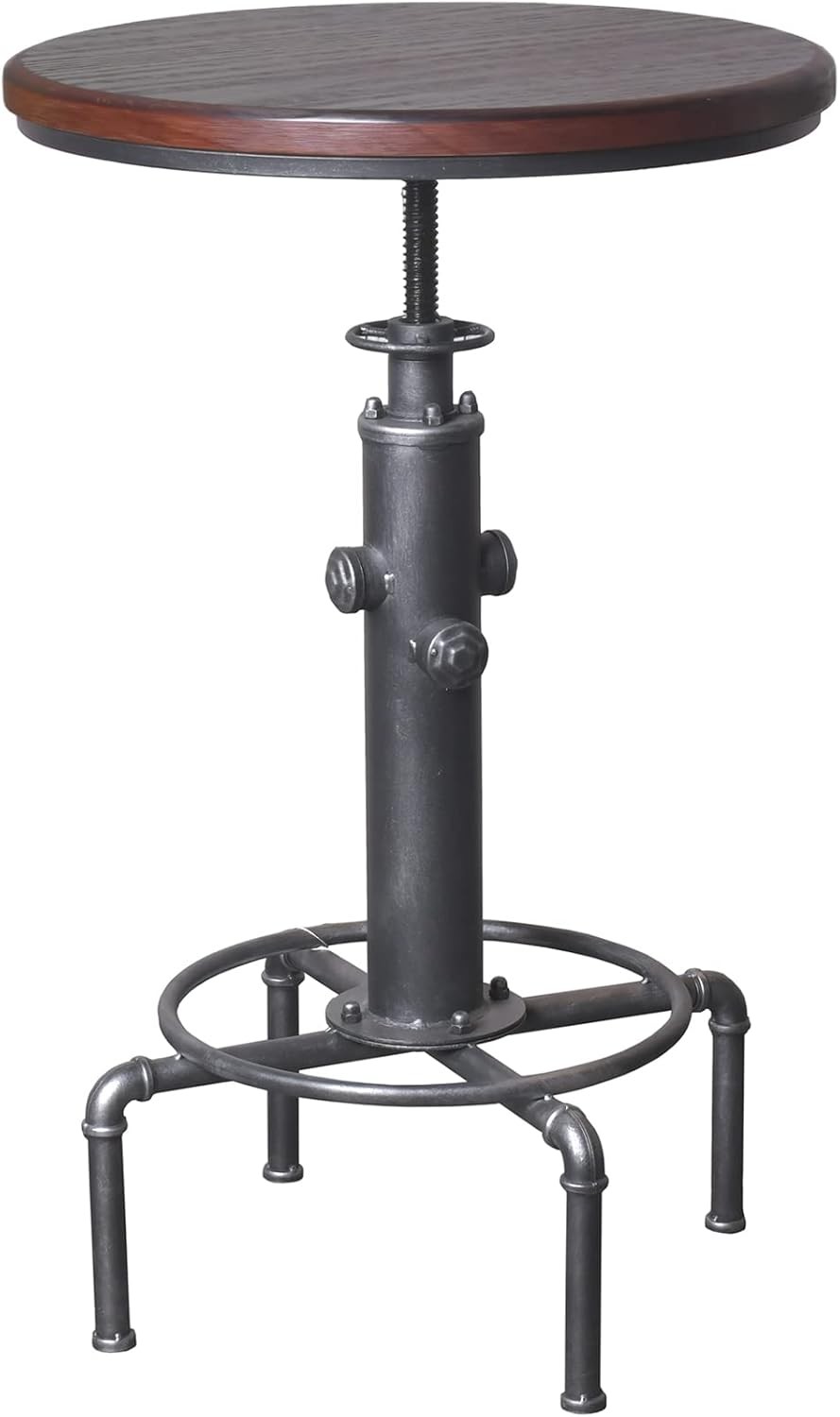 Industrial Bar Table 31.5-41.3" Adjustable Pub Table Kitchen Dining Coffee