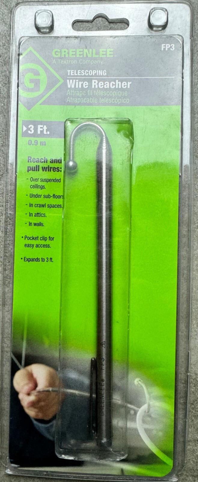 Greenlee FP3 Wire Reacher 36" - Fish Pole3'