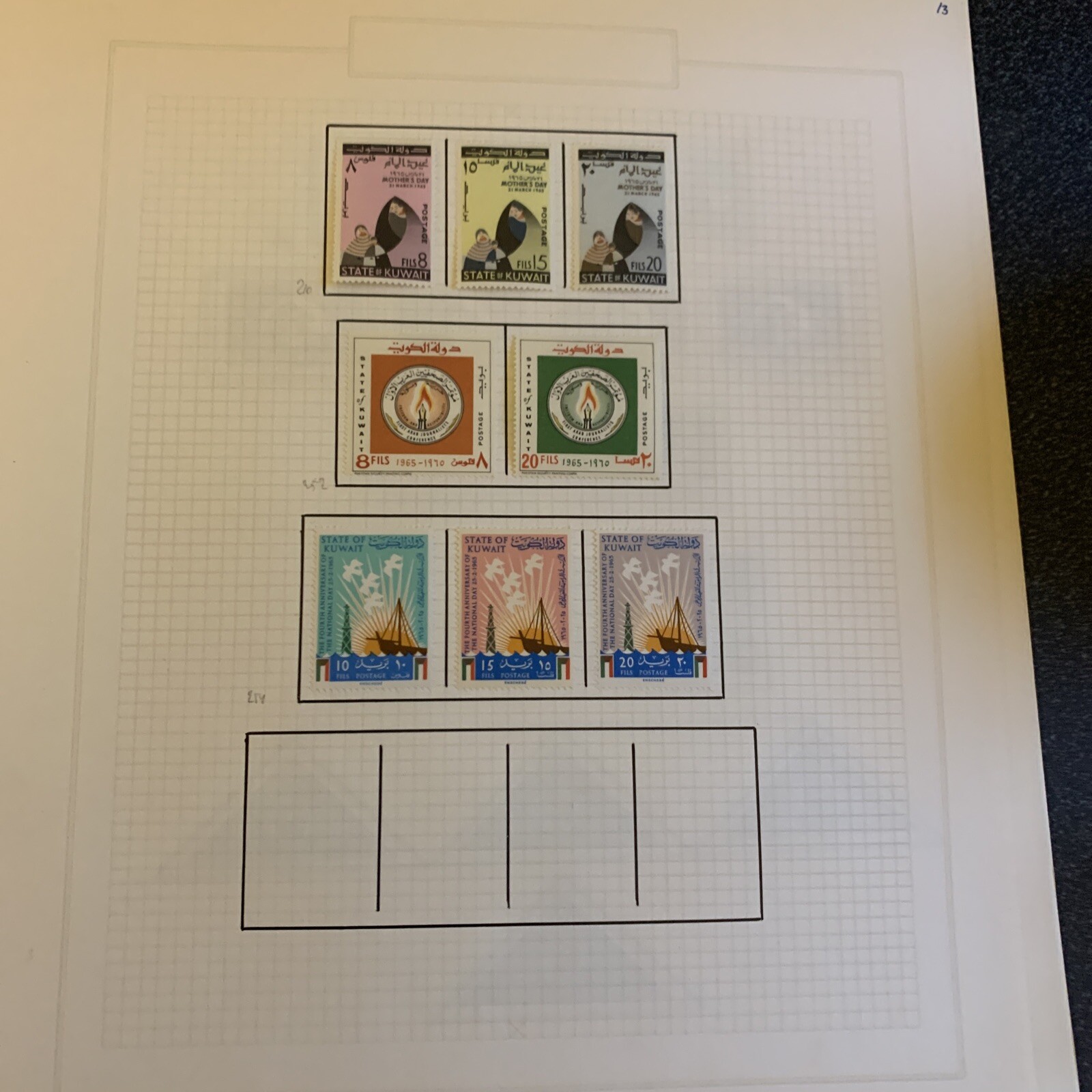 Kuwait Collection on Pages Mint and Used