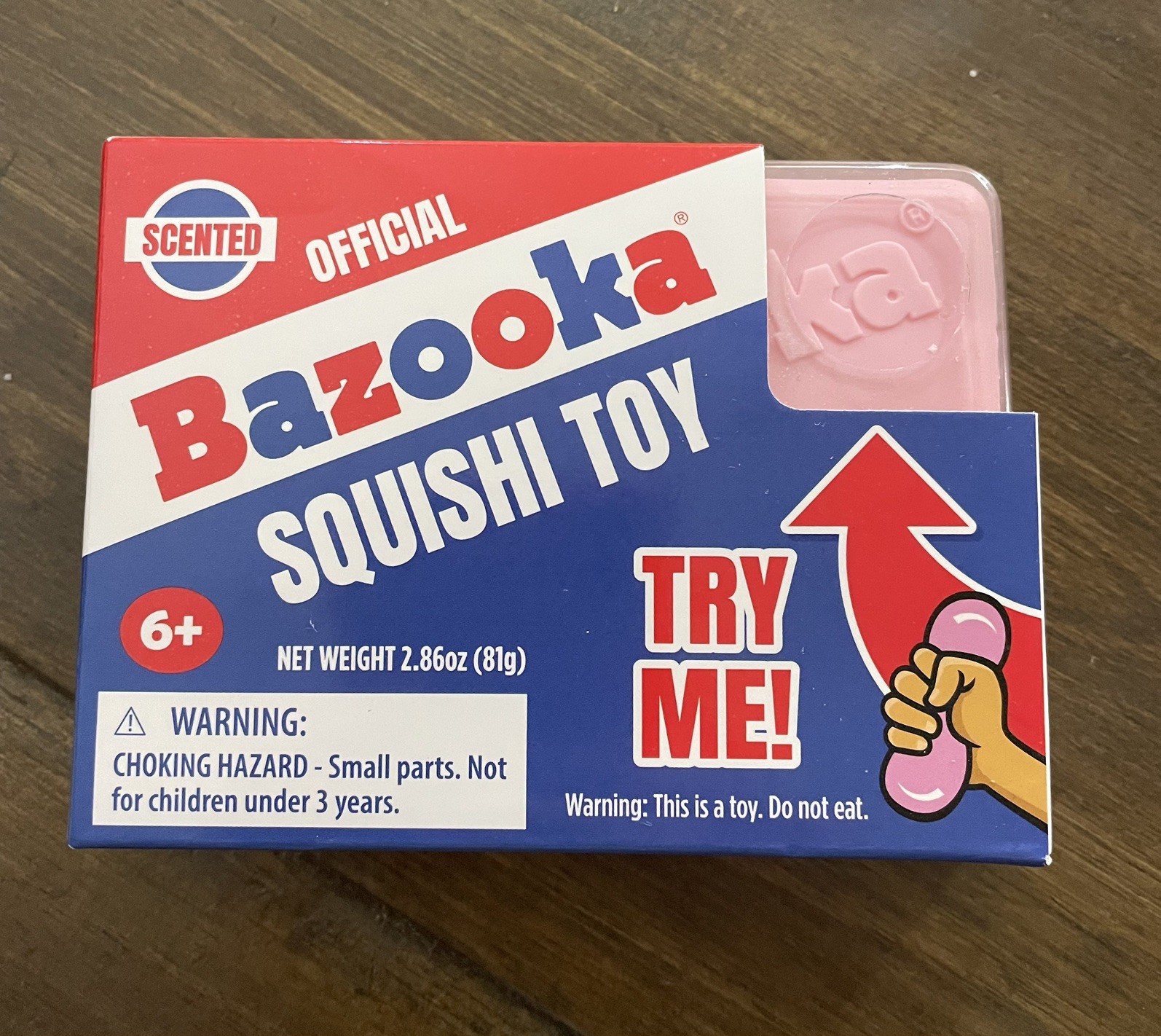 Bazooka Gum Squishy Toy by Incredible Toys, Scented, Block of Gum Squeeze Fidget