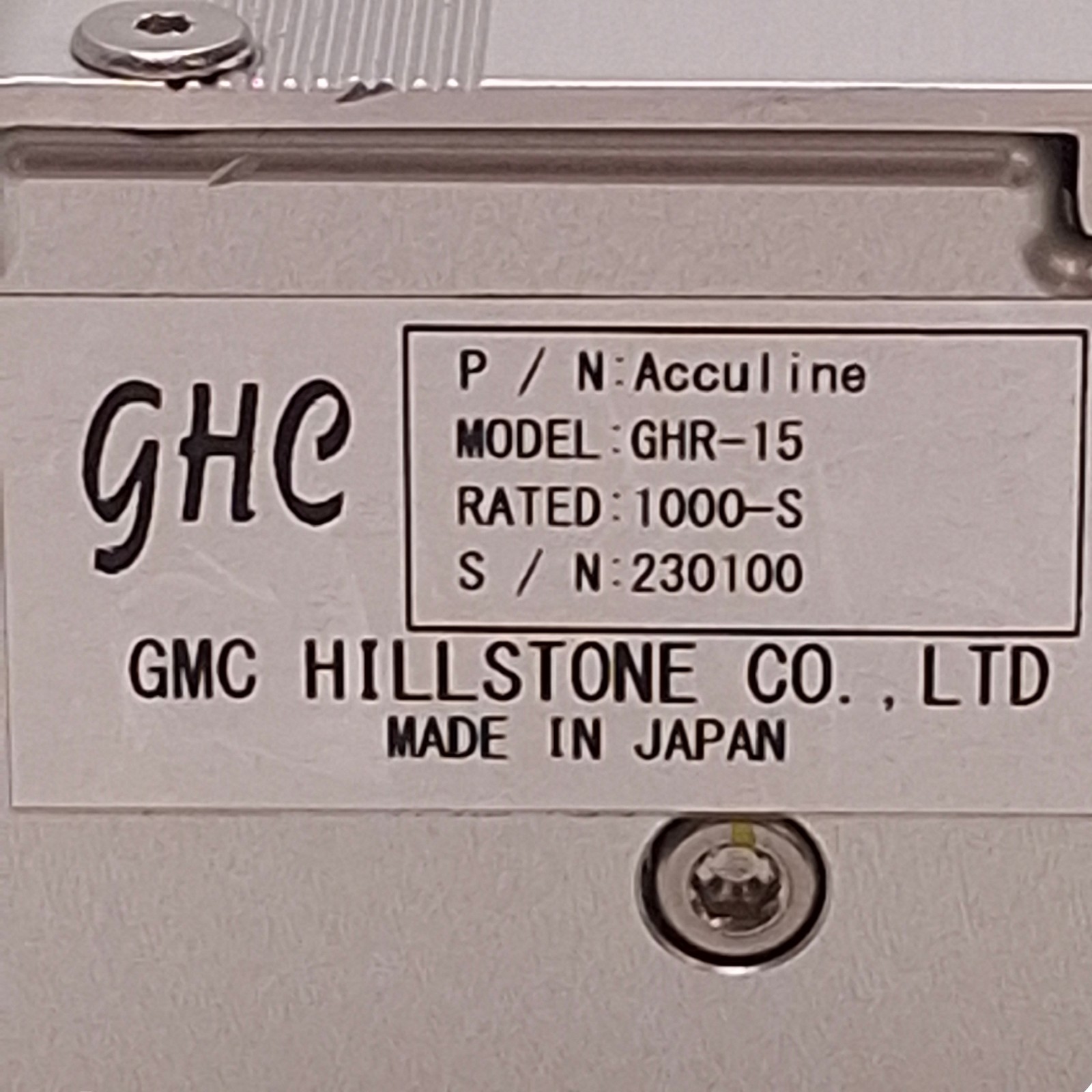 GHC GHR-15 Linear Single Axis Robot 90N Thrust, 100/200V, 900mm Stroke